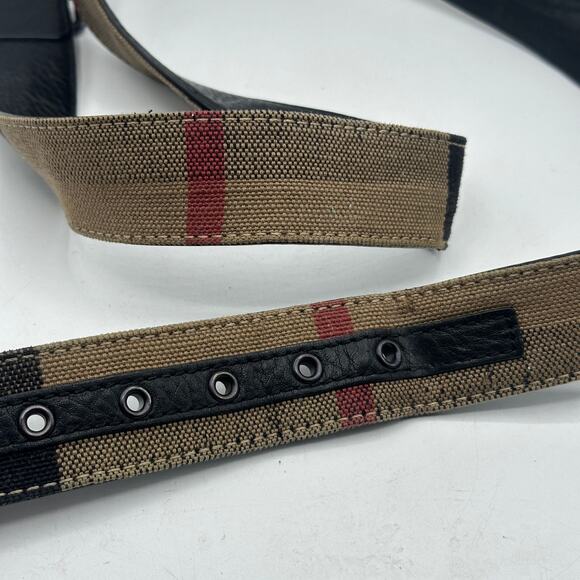 BURBERRY Canvas Nova Check Belt Sz 44 / 110 - Picture 5 of 8